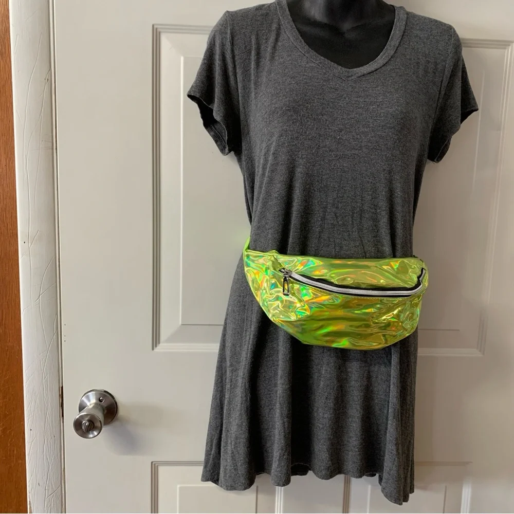 New Unisex Neon Holographic Adjustable Waist Sling Bag Fanny Pack (color choice) - Picture 3 of 12